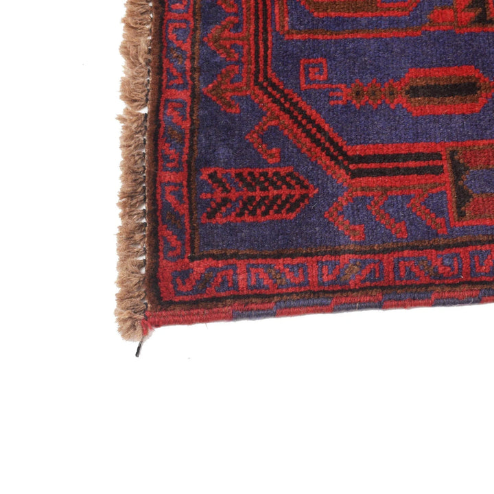 Navy Afghan Baluchi Rug 2'11" x 4'8" Hand-Knotted | No. AL66301