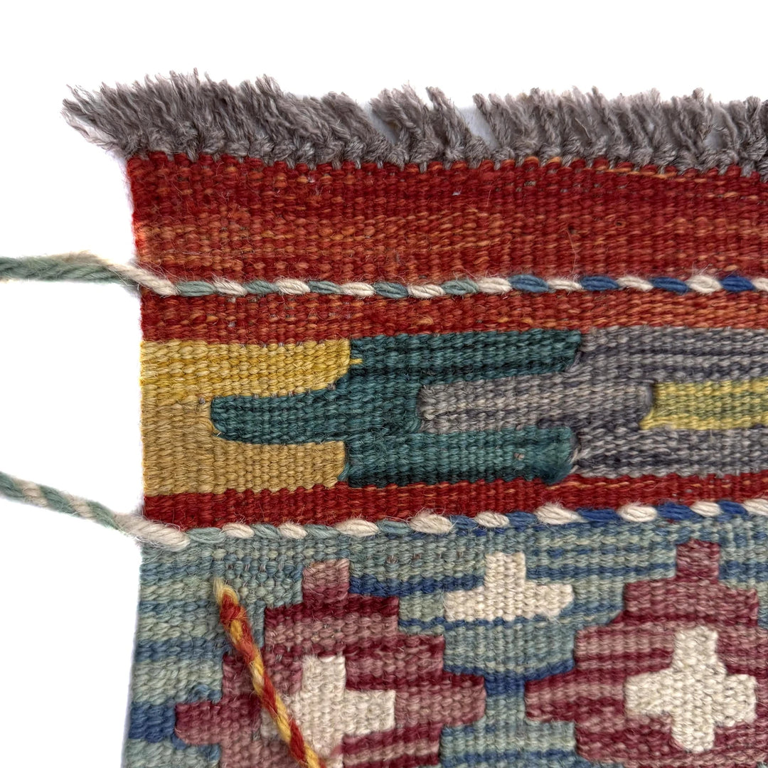 Afghan Vegetable Kilim Rug 2' 10" x 4' 7" Flat-Weave | No. AL663318