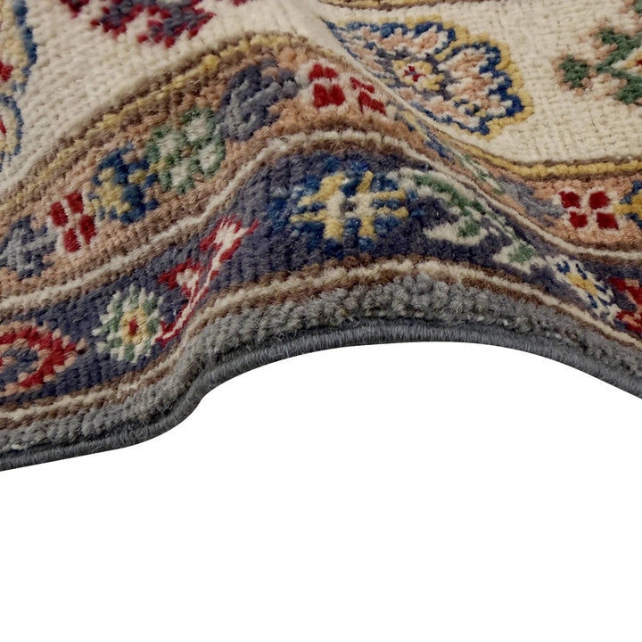 Afghan Kazak Rug 3' 9" x 6' 7" Hand-Knotted | No. AL66397
