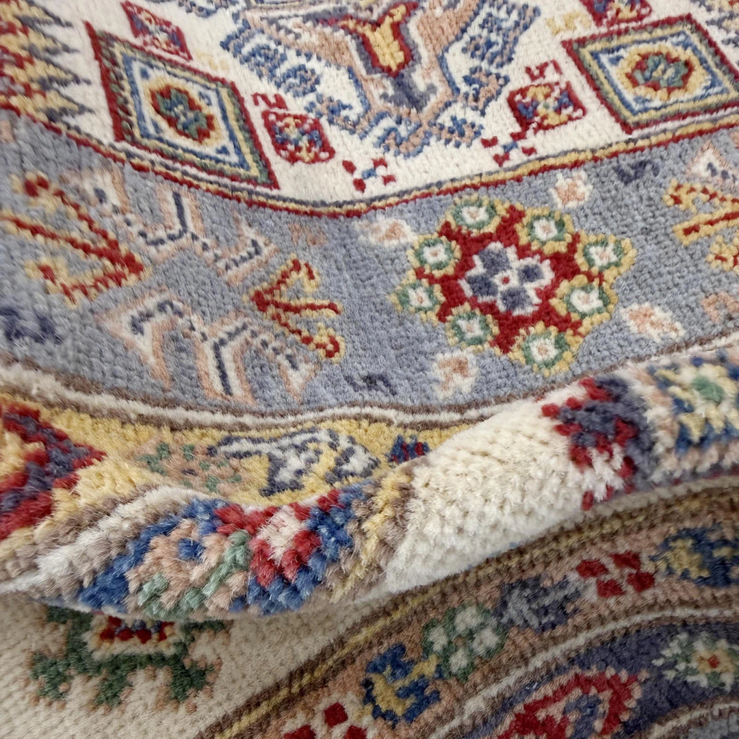 Afghan Kazak Rug 3' 9" x 6' 7" Hand-Knotted | No. AL66397
