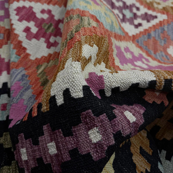 Afghan Vegetable Kilim Rug 6'11" x 10'0" Flat-Weave | No. AL664124