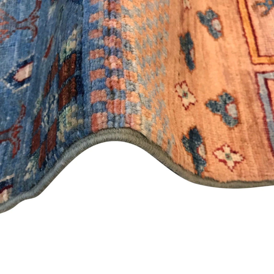 Blue Afghan Shikargah Rug 6' 7" x 9' 8" Hand-Knotted | No. AL66437