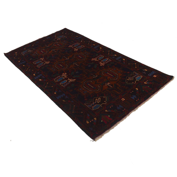 Afghan Baluchi Rug 3' 7" x 6' 6" Hand-Knotted | No. AL66458