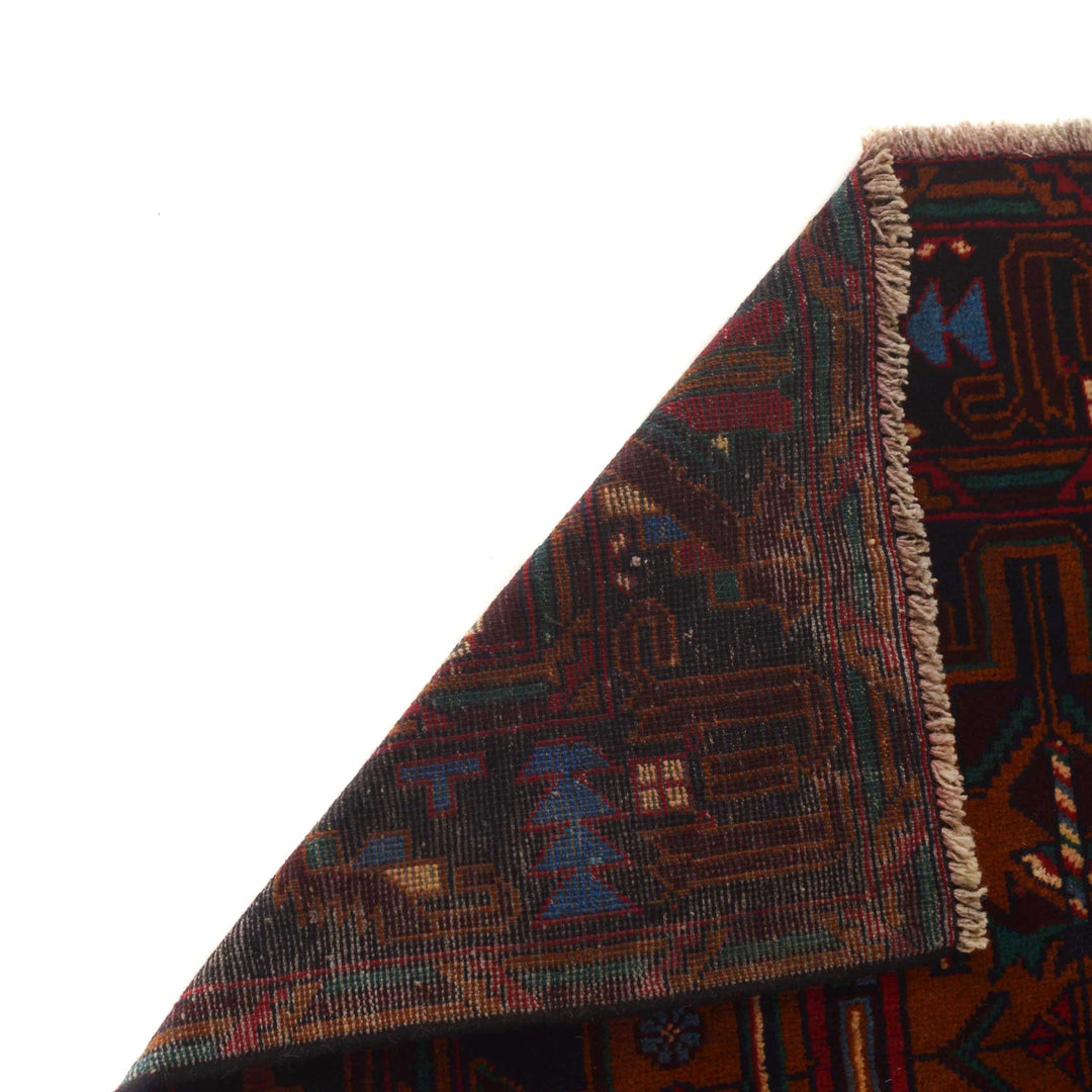 Afghan Baluchi Rug 3' 7" x 6' 6" Hand-Knotted | No. AL66458