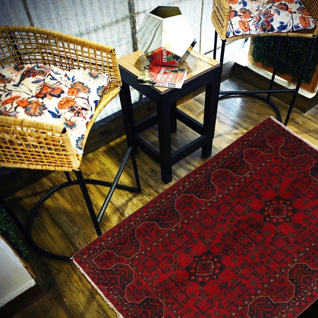 Afghan Khal Mohammadi Rug 3' 4" x 5' 0" Hand-Knotted | No. AL66512