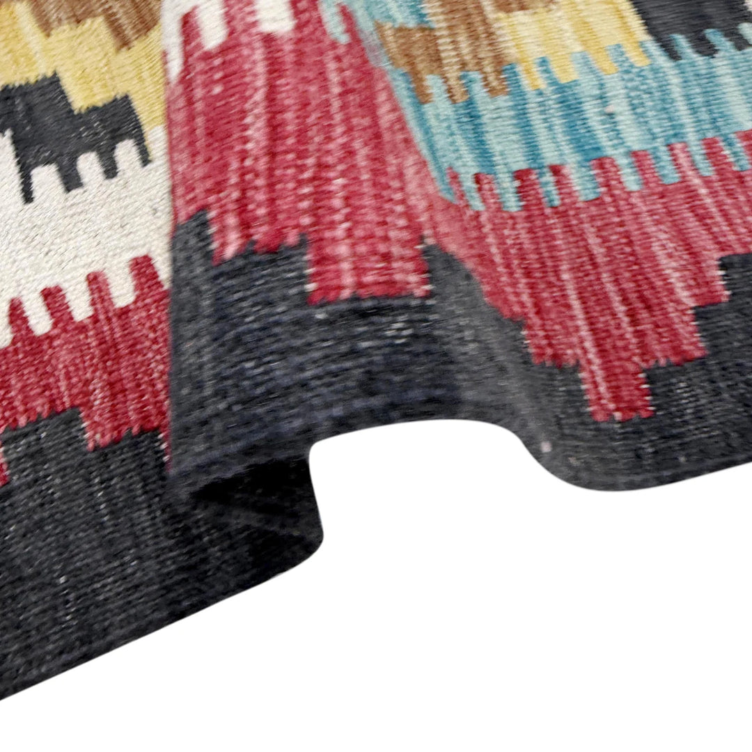 Afghan Vegetable Kilim Rug 3' 10" x 5' 1" Flat-Weave | No. AL665223