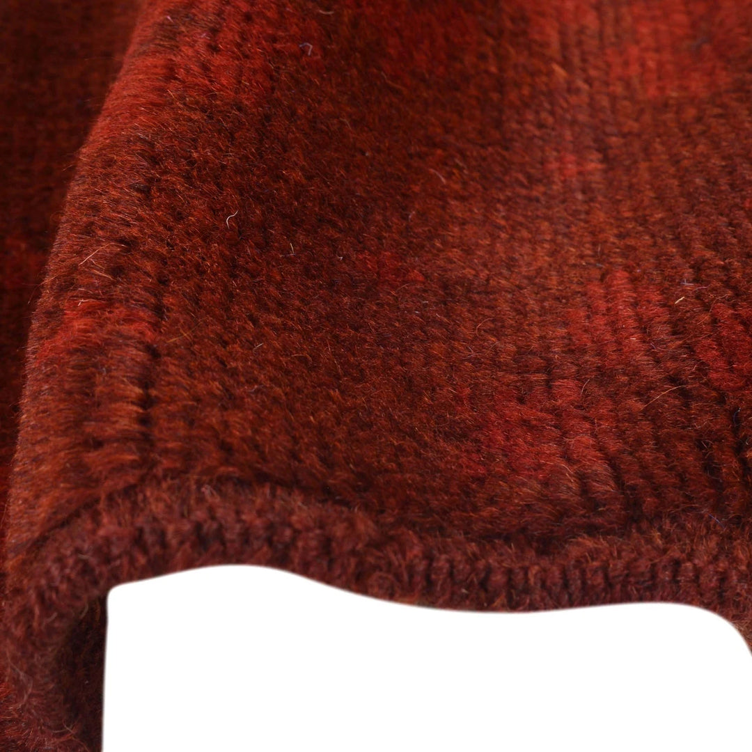 Red Pakistani Overdyed Rug 3' 4" x 4' 9" Hand-Knotted | No. AL66552