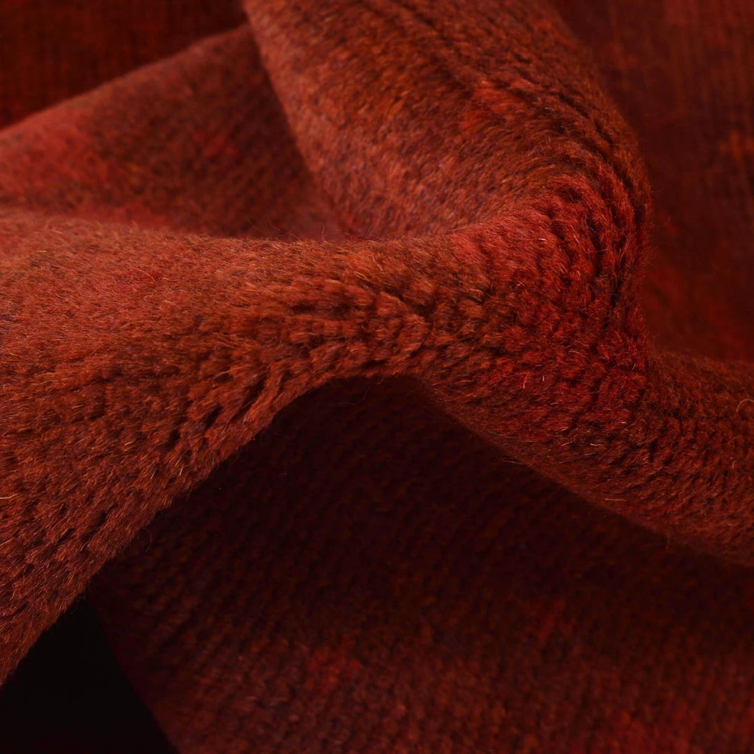 Red Pakistani Overdyed Rug 3' 4" x 4' 9" Hand-Knotted | No. AL66552