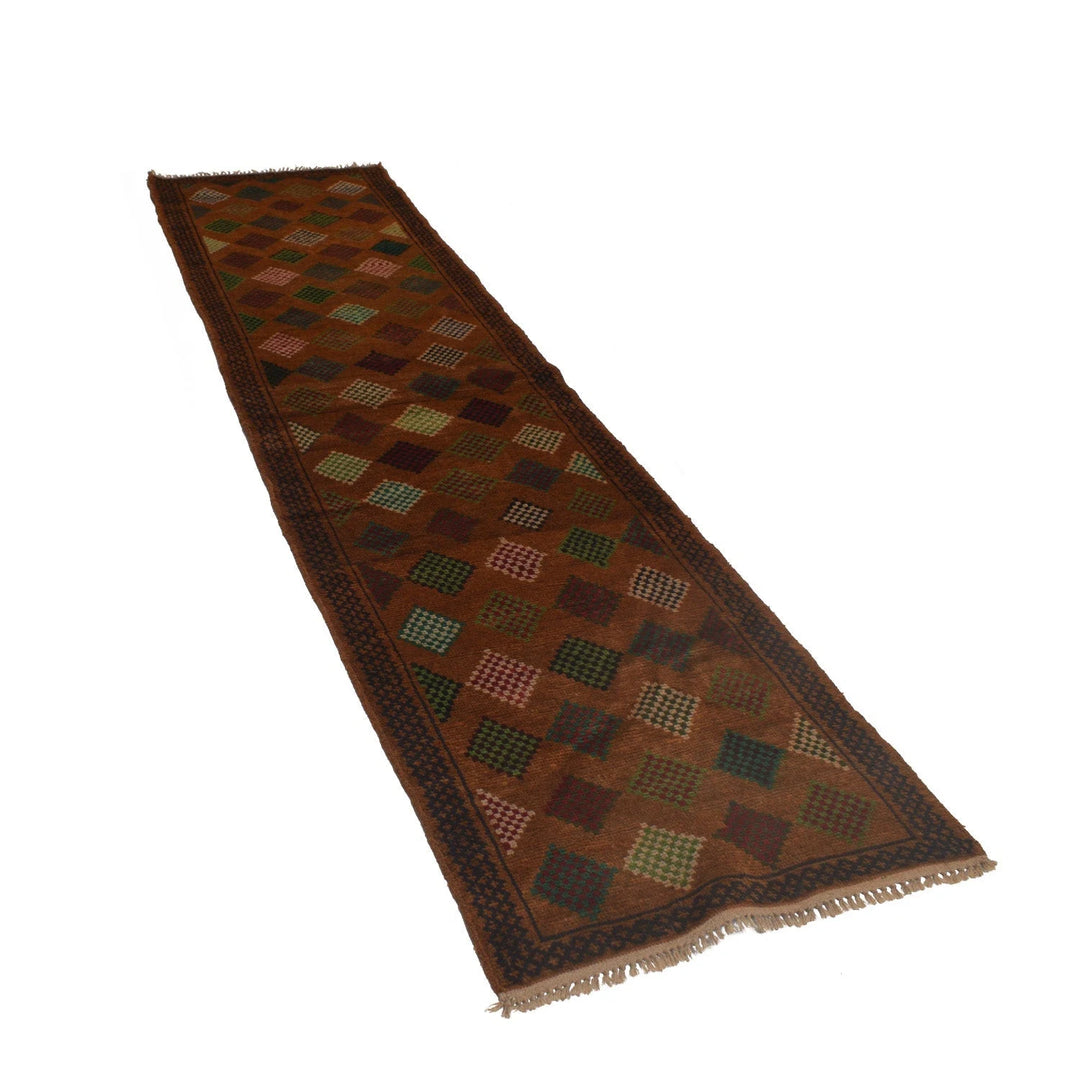 Afghan Baluchi Runner 2' 4" x 9' 6" Hand-Knotted | No. AL66599