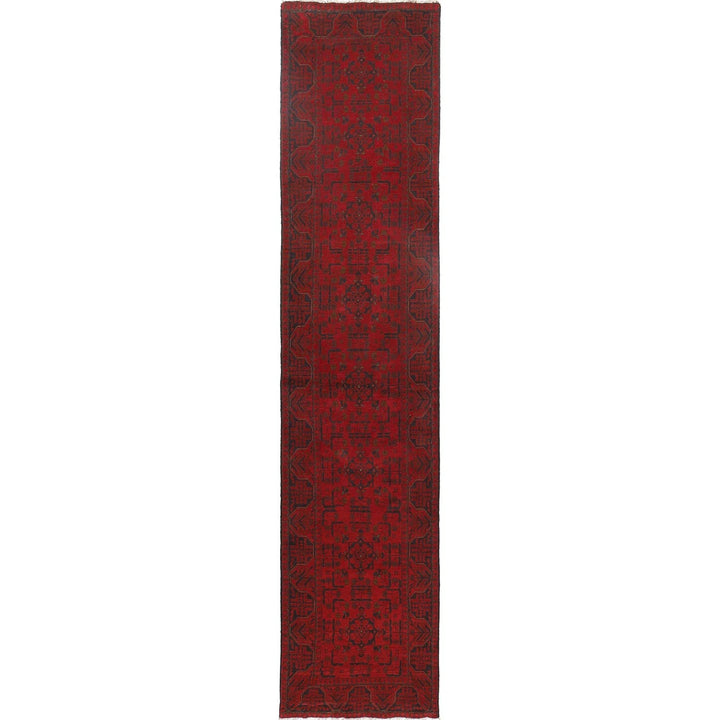 Red Afghan Khal Mohammadi Rug 2' 8" x 12' 9" Hand-Knotted | No. AL66614