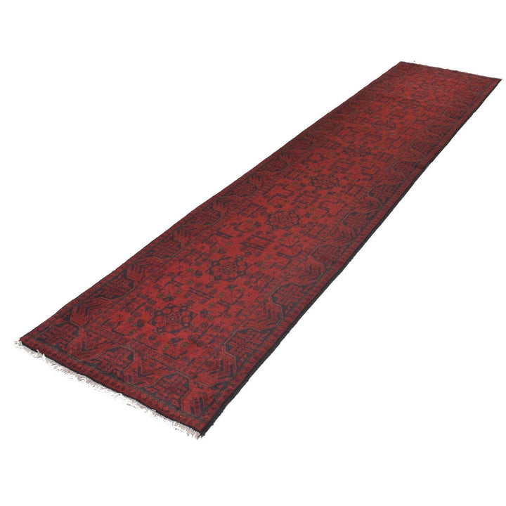 Red Afghan Khal Mohammadi Rug 2' 8" x 12' 9" Hand-Knotted | No. AL66614