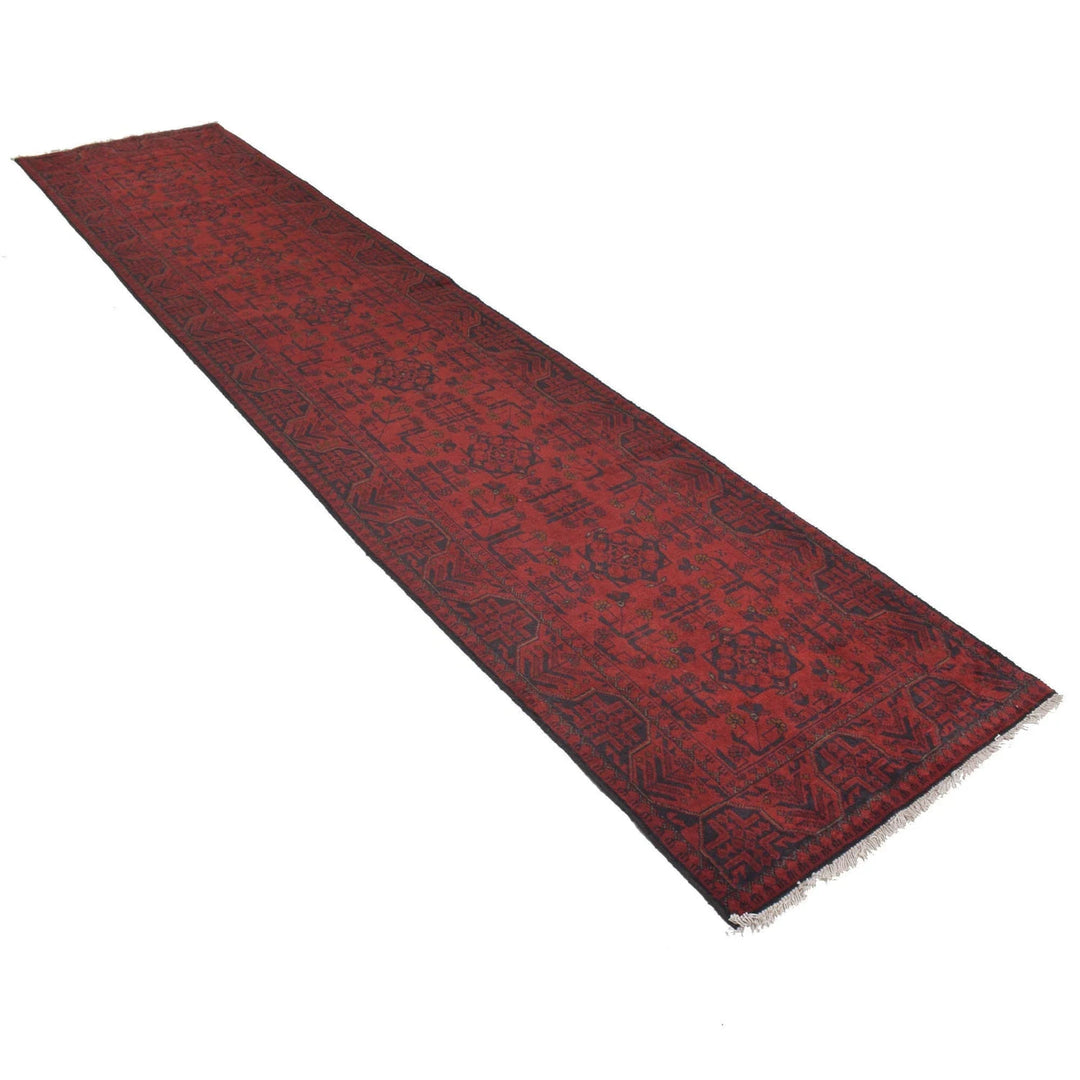 Red Afghan Khal Mohammadi Rug 2' 8" x 12' 9" Hand-Knotted | No. AL66614