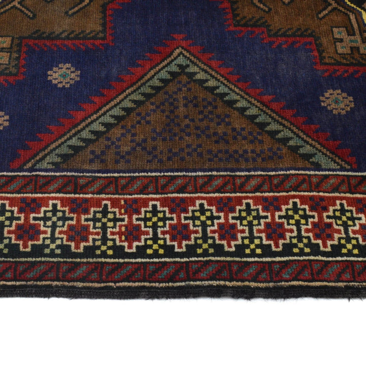 Blue Afghan Baluchi Rug 4' 3" x 6' 3" Hand-Knotted | No. AL66636
