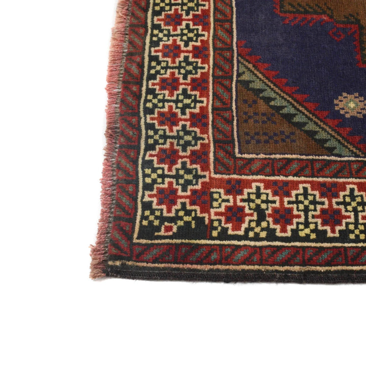 Blue Afghan Baluchi Rug 4' 3" x 6' 3" Hand-Knotted | No. AL66636