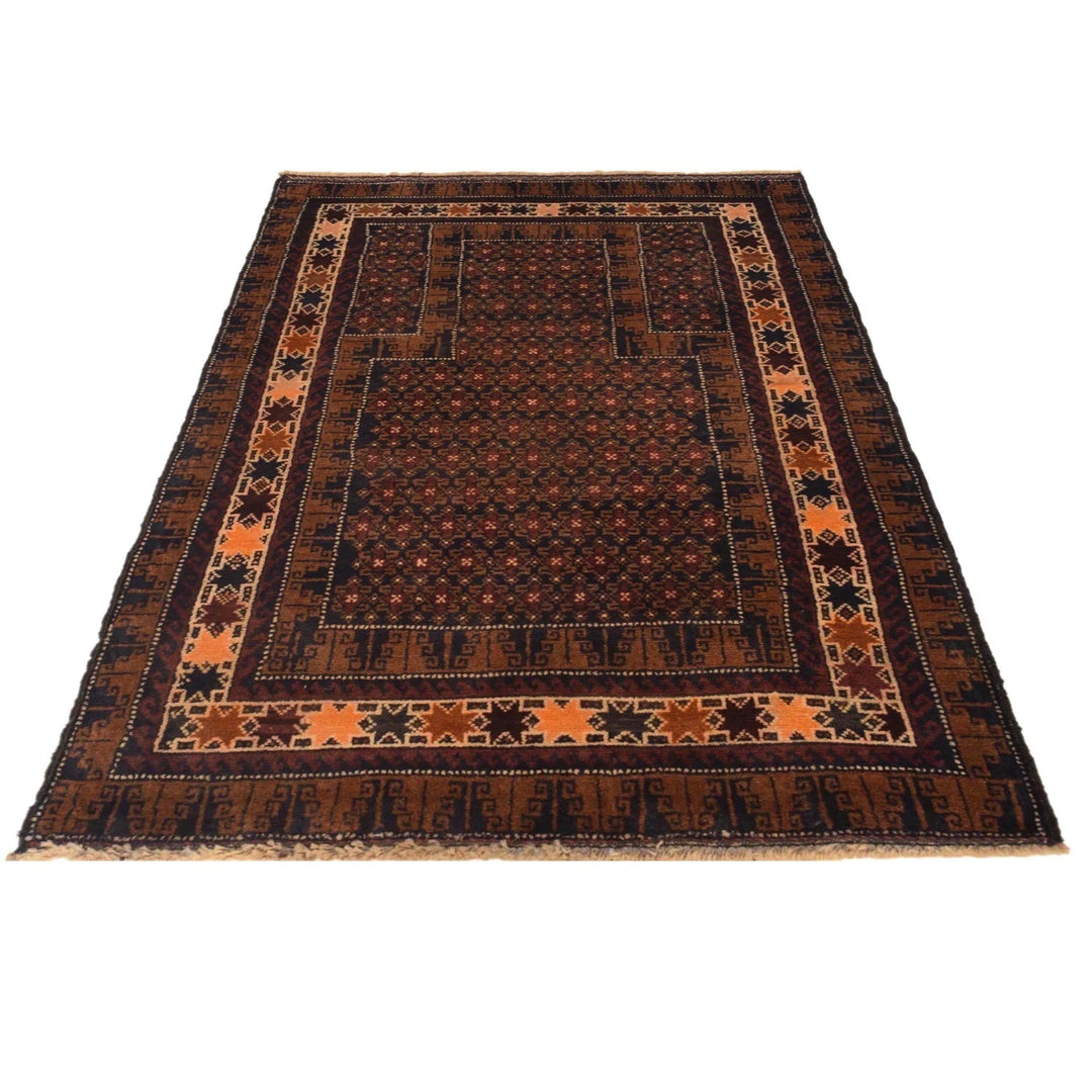 Afghan Prayer Rug 2' 10" x 4' 7" Hand-Knotted | No. AL66702