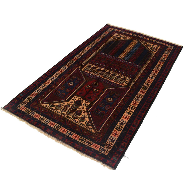 Afghan Baluchi Rug 4' 3" x 6' 6" Hand-Knotted | No. AL66821