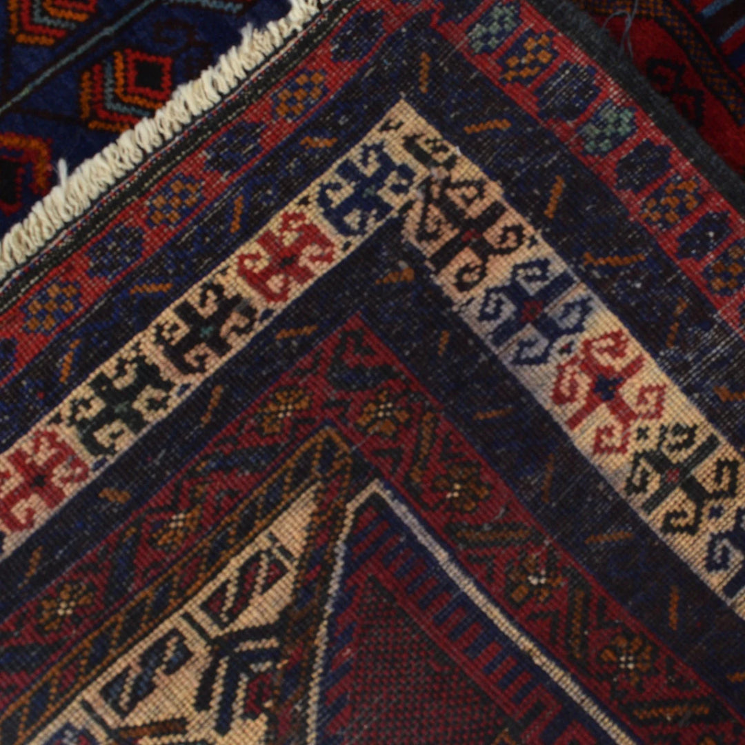 Afghan Baluchi Rug 4' 3" x 6' 6" Hand-Knotted | No. AL66821