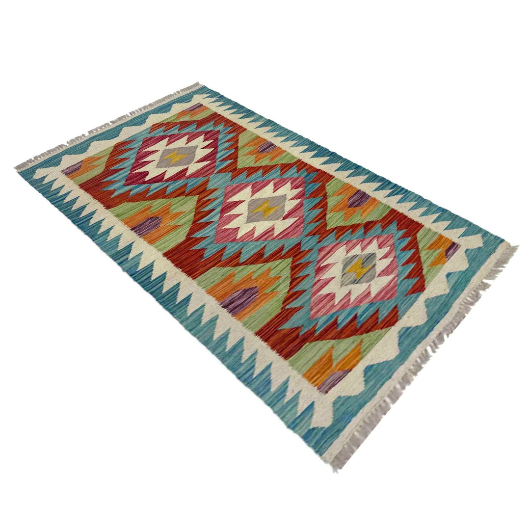 Afghan Vegetable Kilim Rug 2' 4" x 4' 1" Flat-Weave | No. AL668849
