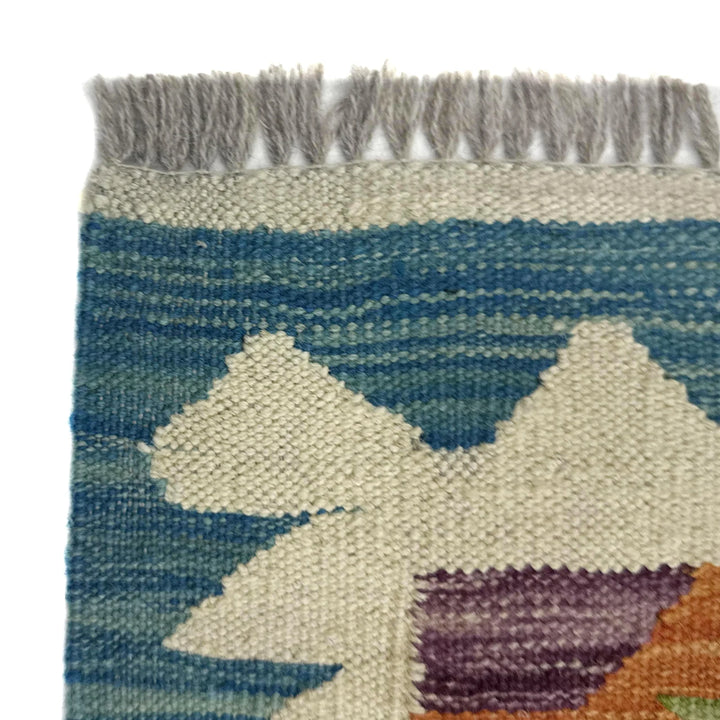Afghan Vegetable Kilim Rug 2' 4" x 4' 1" Flat-Weave | No. AL668849