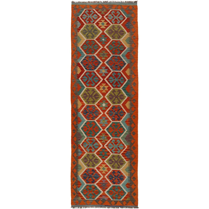 Afghan Kilim Rug 2' 9" x 9' 6" Flat-Weave | No. AL66900