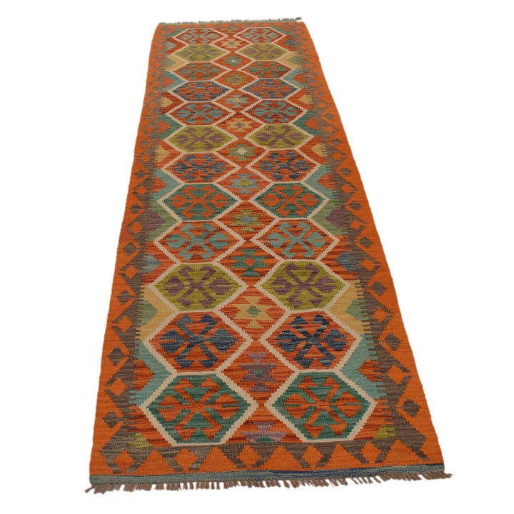 Afghan Kilim Rug 2' 9" x 9' 6" Flat-Weave | No. AL66900