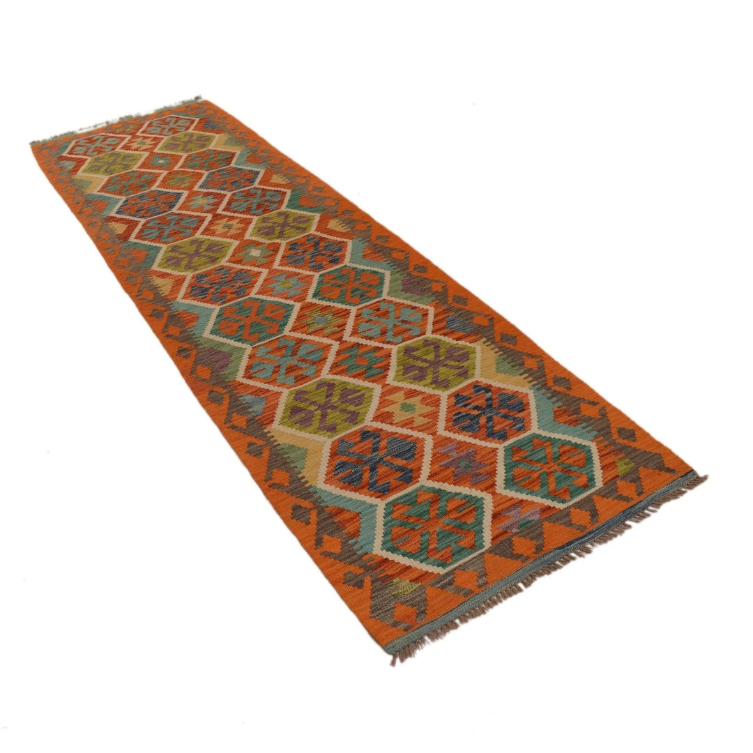Afghan Kilim Rug 2' 9" x 9' 6" Flat-Weave | No. AL66900