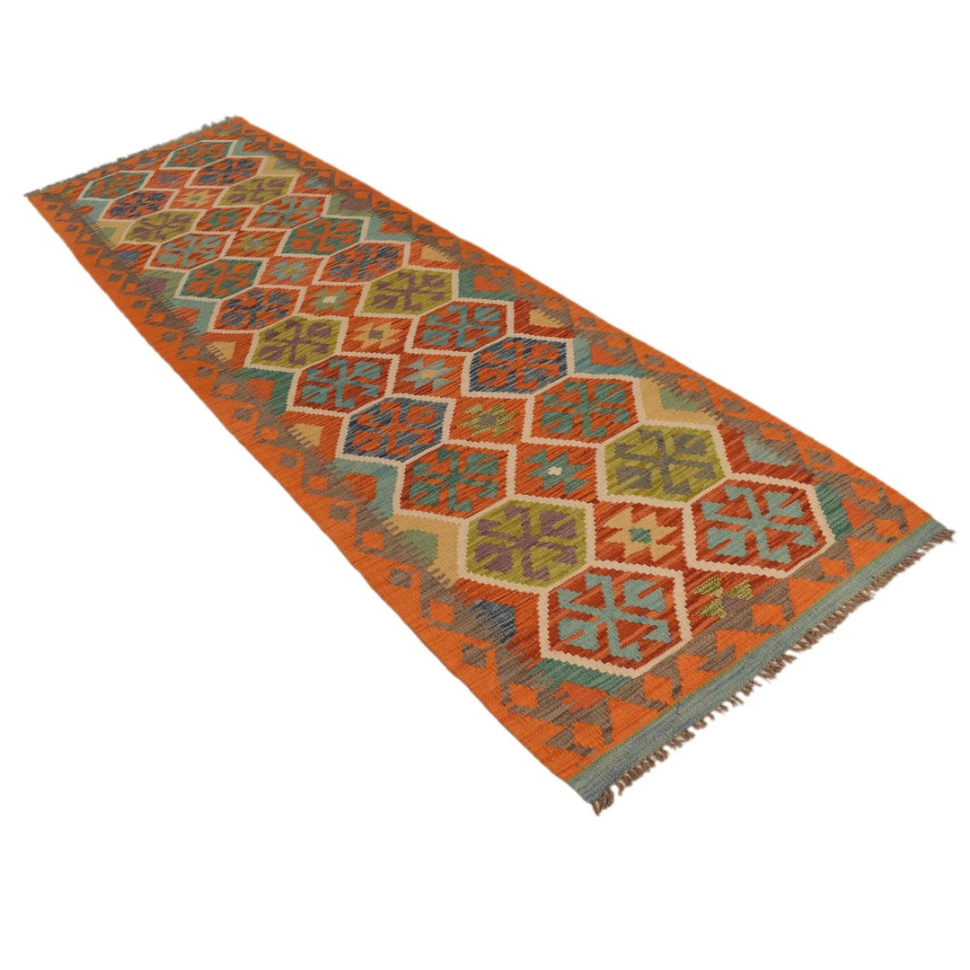 Afghan Kilim Rug 2' 9" x 9' 6" Flat-Weave | No. AL66900