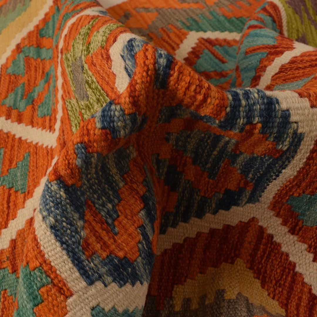 Afghan Kilim Rug 2' 9" x 9' 6" Flat-Weave | No. AL66900