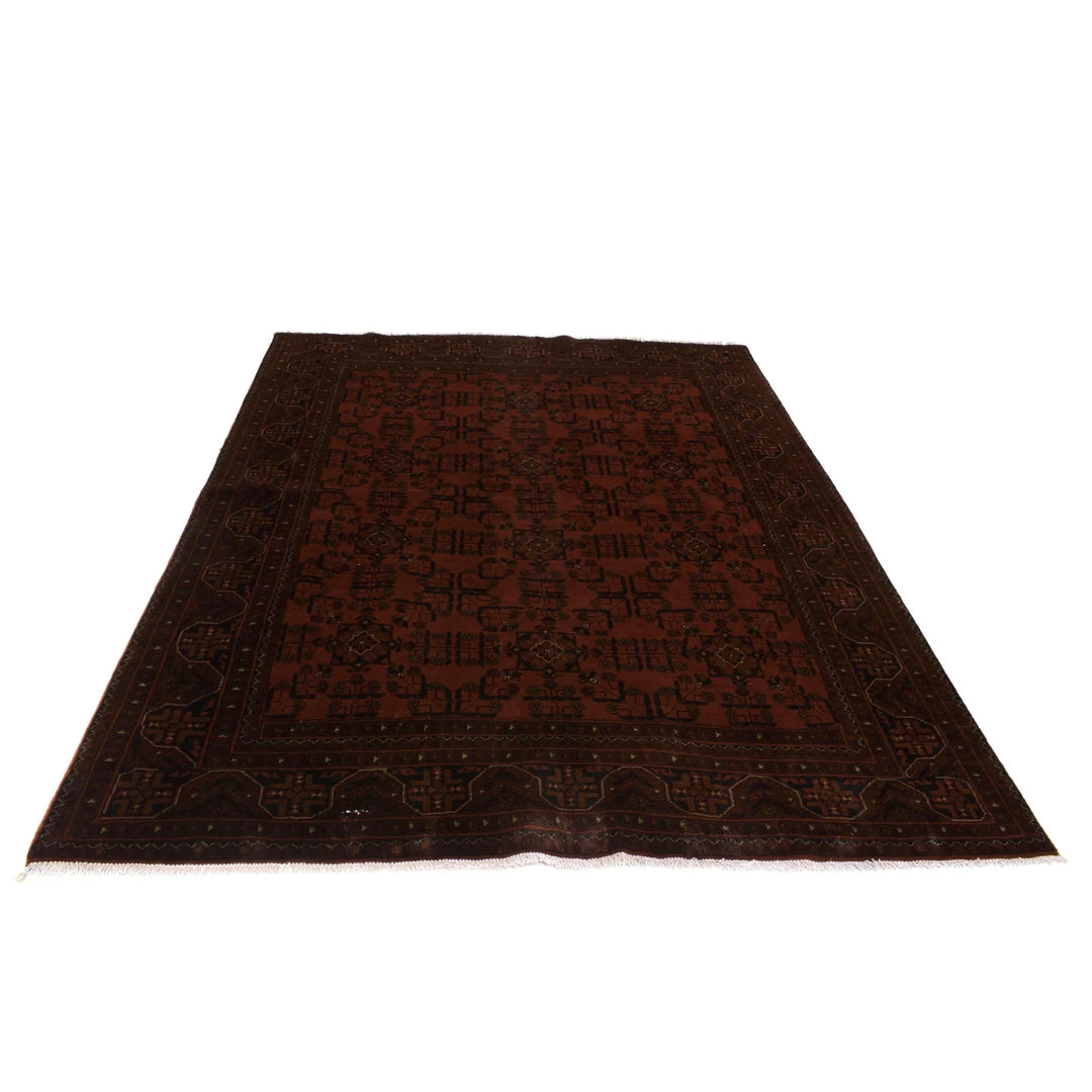 Red Afghan Khal Mohammadi Rug 5'9" x 7'3" Hand-Knotted | No. AL66962