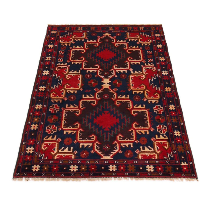 Afghan Baluchi Rug 3' 1" x 4' 6" Hand-Knotted | No. AL67012