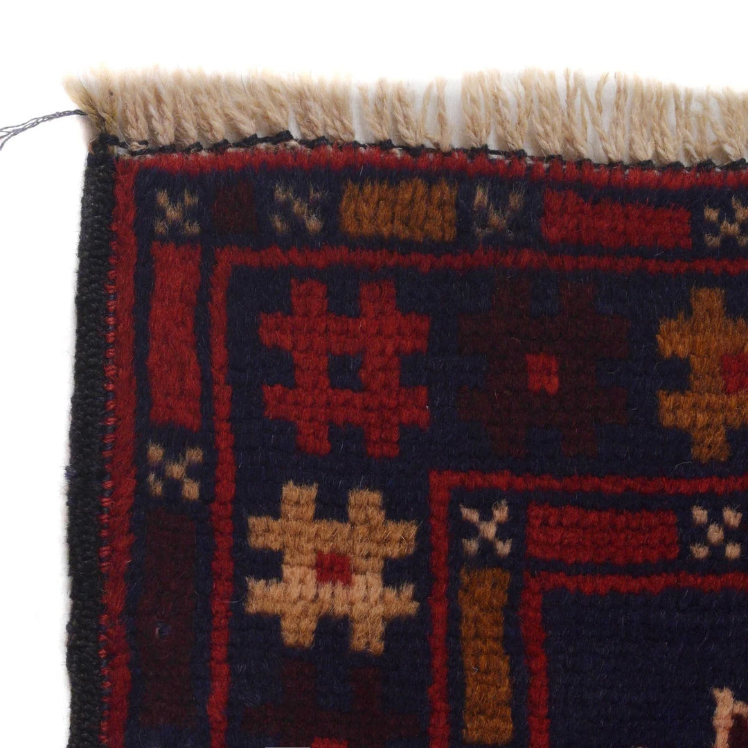Afghan Baluchi Rug 3' 1" x 4' 6" Hand-Knotted | No. AL67012