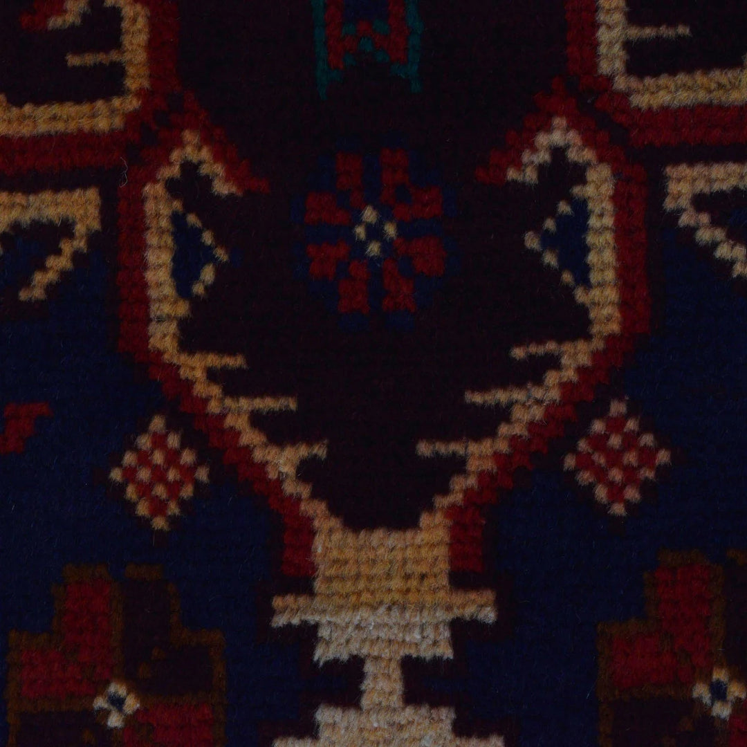 Afghan Baluchi Rug 3' 1" x 4' 6" Hand-Knotted | No. AL67012