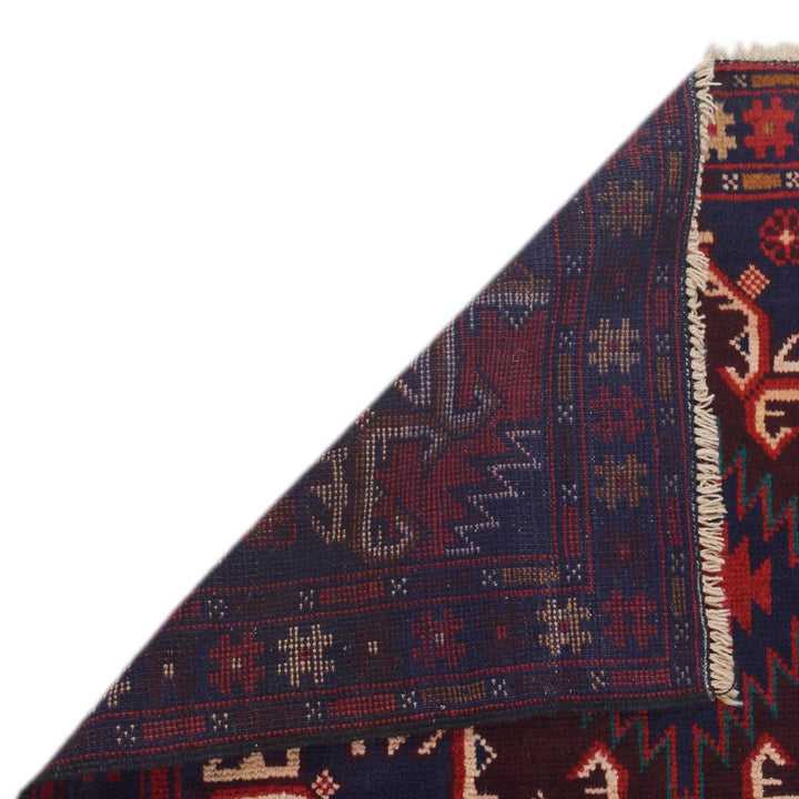 Afghan Baluchi Rug 3' 1" x 4' 6" Hand-Knotted | No. AL67012