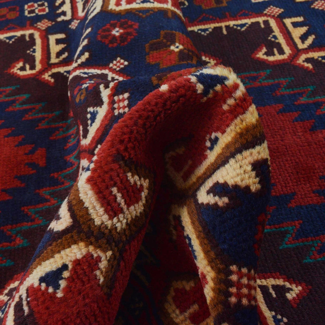 Afghan Baluchi Rug 3' 1" x 4' 6" Hand-Knotted | No. AL67012