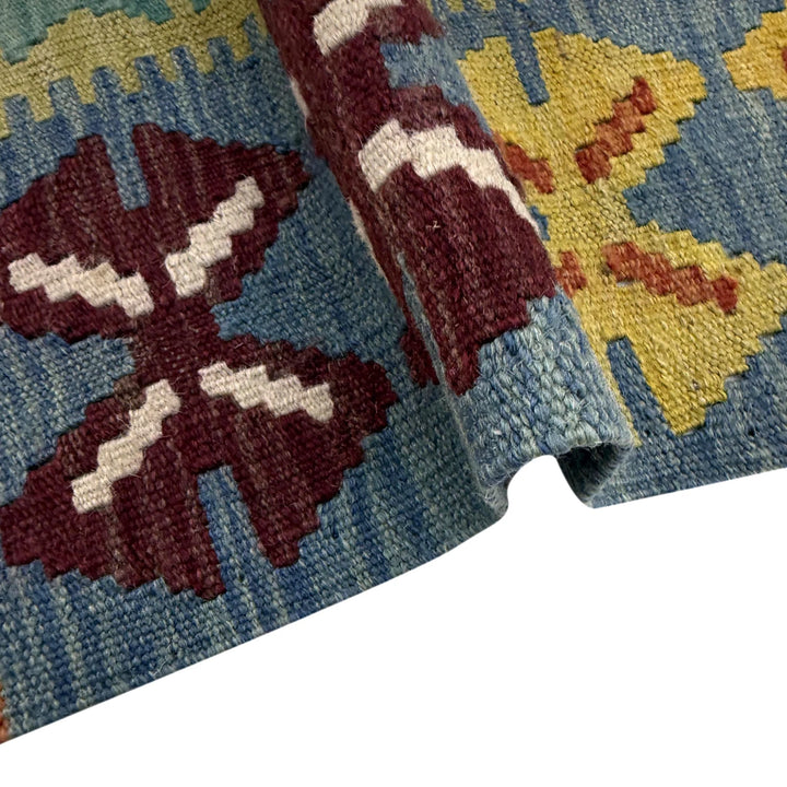 Multicolor Afghan Vegetable Kilim Rug 3' 3" x 5' 4" Flat-Weave | No. AL670170