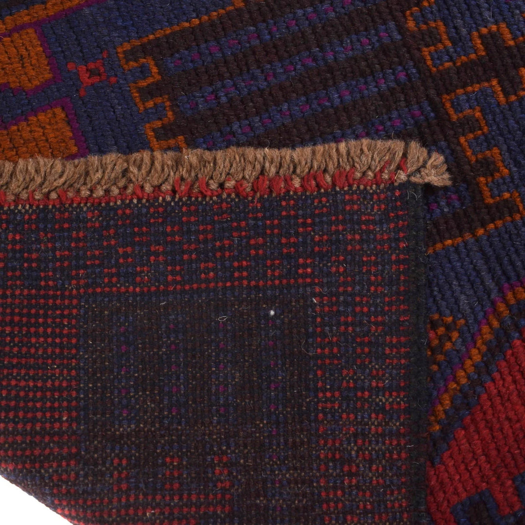 Red Afghan Baluchi Rug 2' 9" x 4' 8" Hand-Knotted | No. AL67117