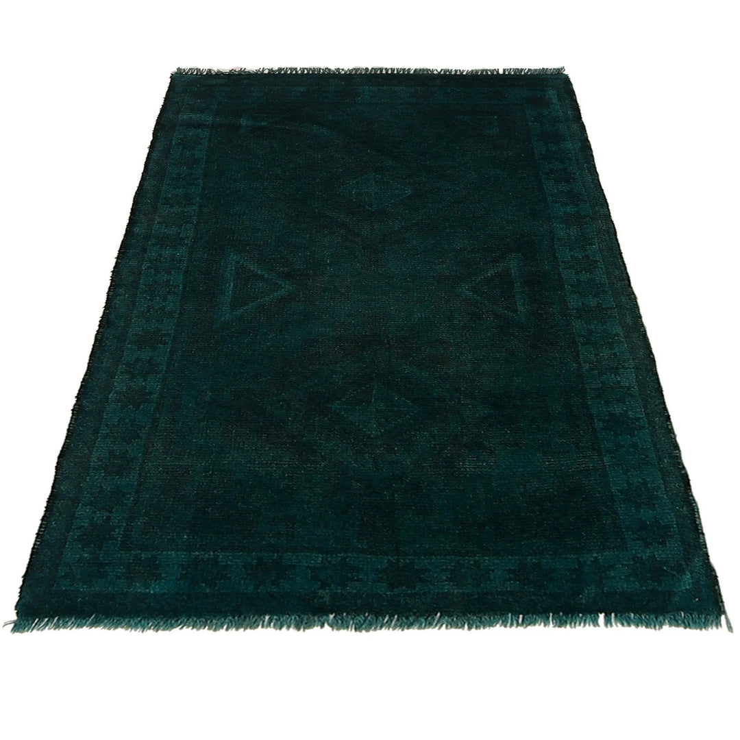 Green Pakistani Overdye Rug 2' 4" x 4' 1" Hand-Knotted | No. AL67141