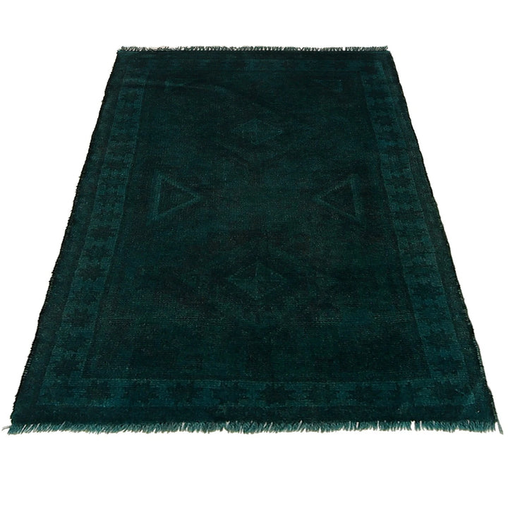 Green Pakistani Overdye Rug 2' 4" x 4' 1" Hand-Knotted | No. AL67141