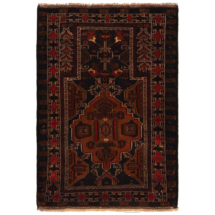 Afghan Prayer Rug 2' 10" x 4' 1" Hand-Knotted | No. AL67155