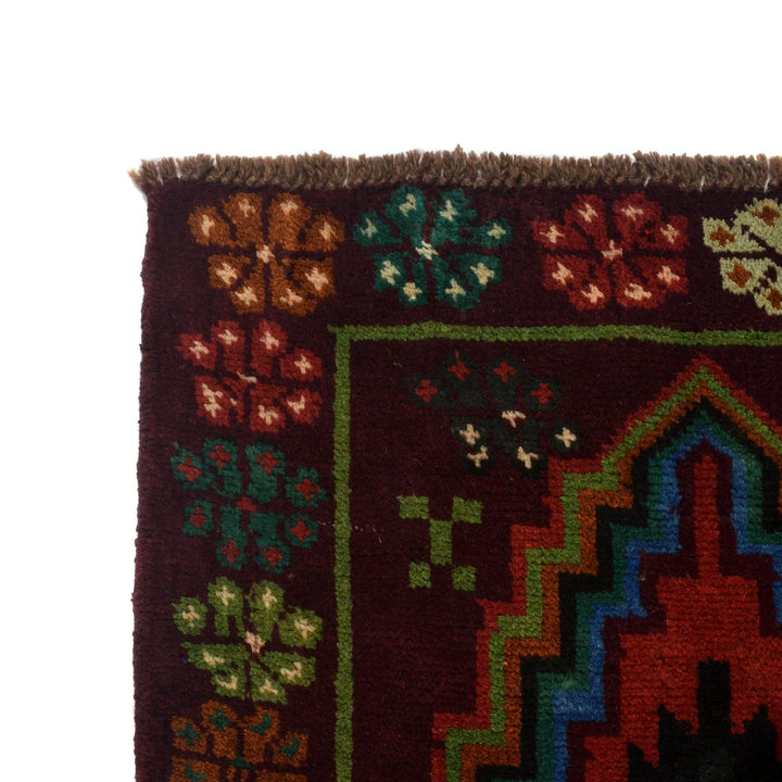 Brown Afghan Baluchi Rug 4' 1" x 6' 4" Hand-Knotted | No. AL67227