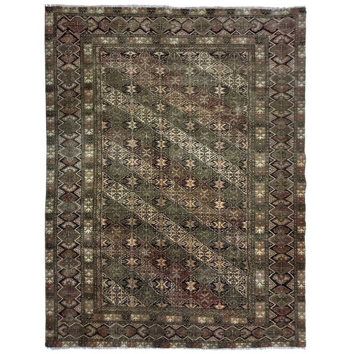 Multicolor Persian Kashan Rug 7'6" x 10'10" Hand-Knotted | No. AL672474