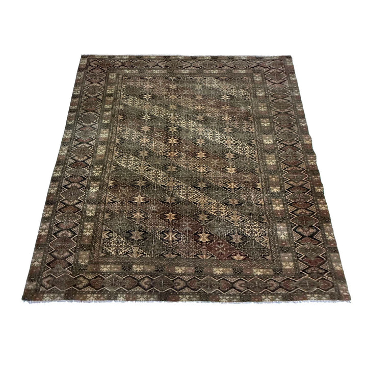 Multicolor Persian Kashan Rug 7'6" x 10'10" Hand-Knotted | No. AL672474
