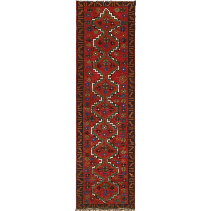 Afghan Baluchi Rug 2' 7" x 9' 7" Hand-Knotted | No. AL67258