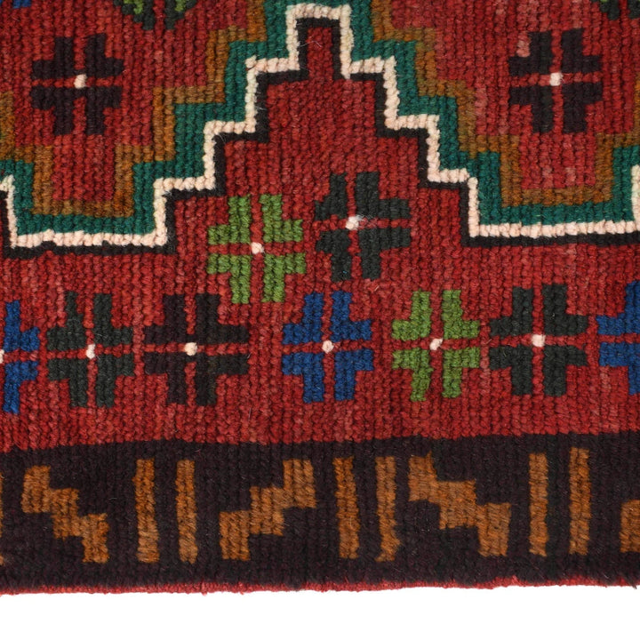 Afghan Baluchi Rug 2' 7" x 9' 7" Hand-Knotted | No. AL67258