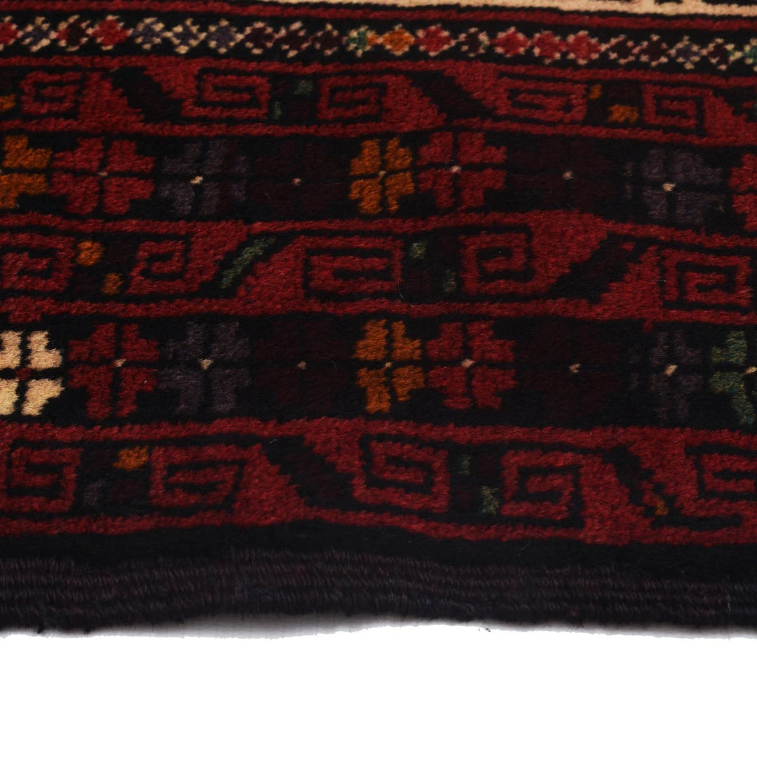 Afghan Baluchi Rug 3' 2" x 4' 8" Hand-Knotted | No. AL67427