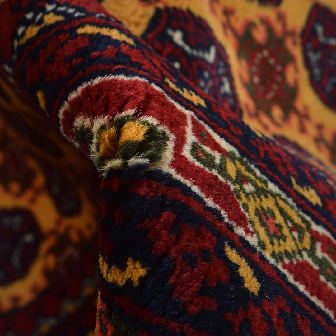 Orange Afghan Khoja Roshnai Rug 4'9" x 6'6" Hand-Knotted | No. AL67508