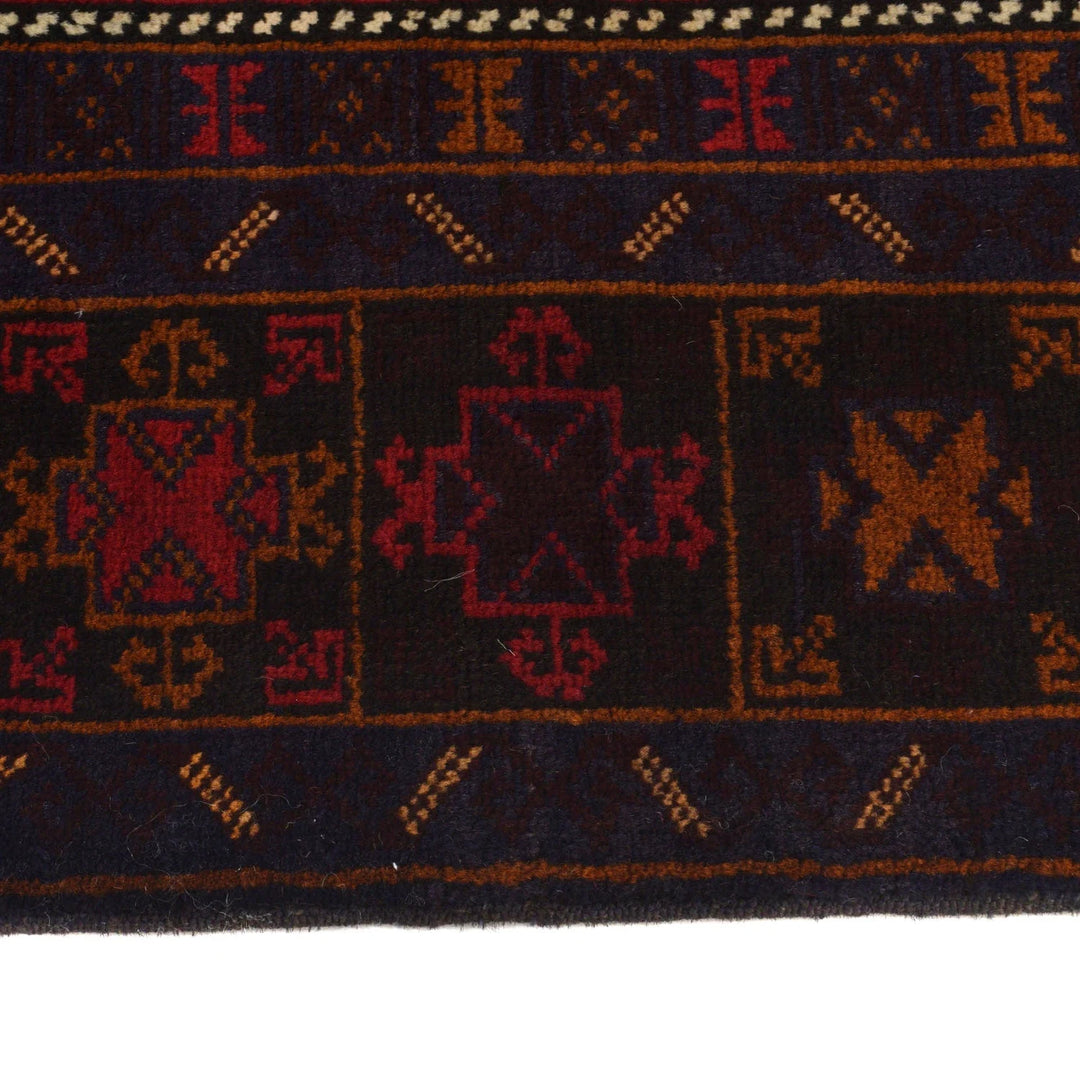 Afghan Baluchi Rug 4' 1" x 7' 1" Hand-Knotted | No. AL67528