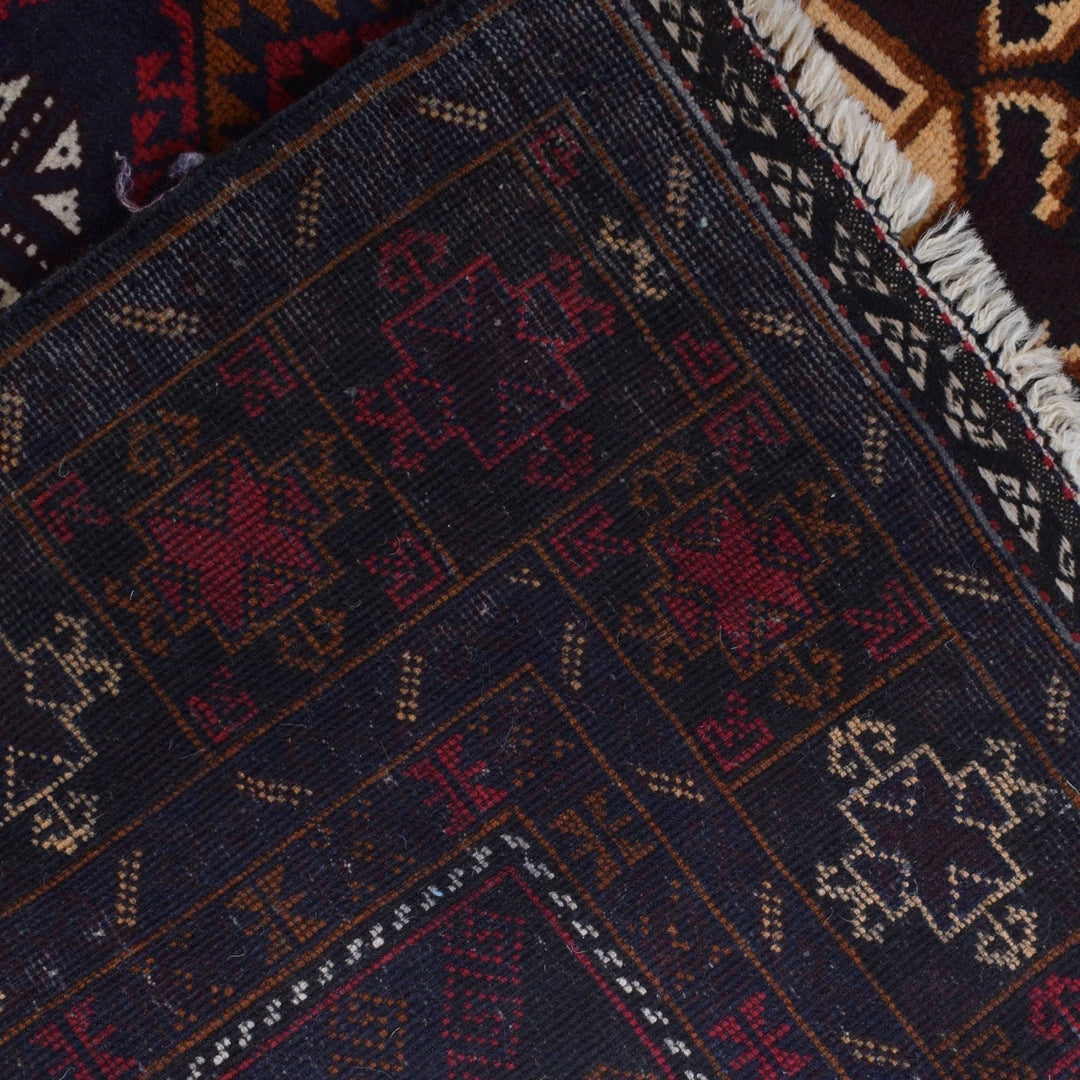 Afghan Baluchi Rug 4' 1" x 7' 1" Hand-Knotted | No. AL67528