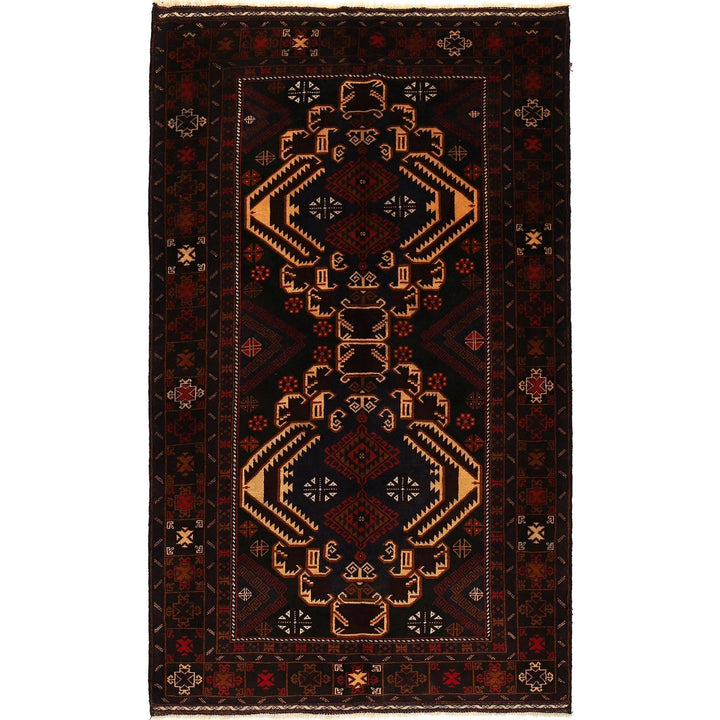 Afghan Baluchi Rug 4' 1" x 7' 1" Hand-Knotted | No. AL67528