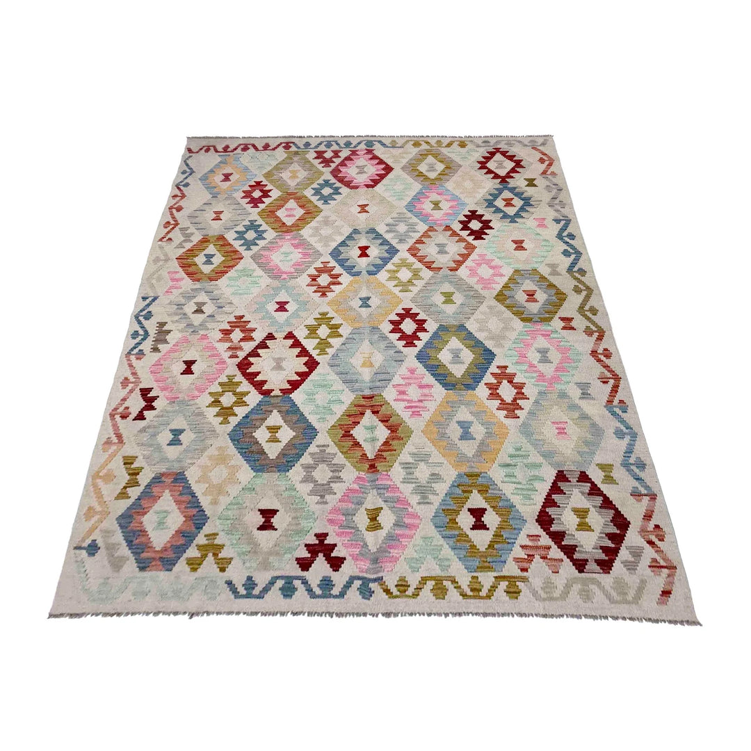 Afghan Kilim Rug 6' 0" x 8' 2" Flat-Weave | No. AL67562